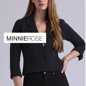 Minnie rose black shrunken corp blazer, M, GL1345